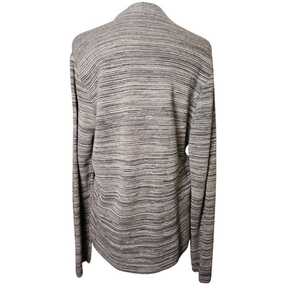 Eileen Fisher Tencel Organic Cotton Notch Cardigan Heather Gray Maple Oat Sz L - Picture 5 of 7